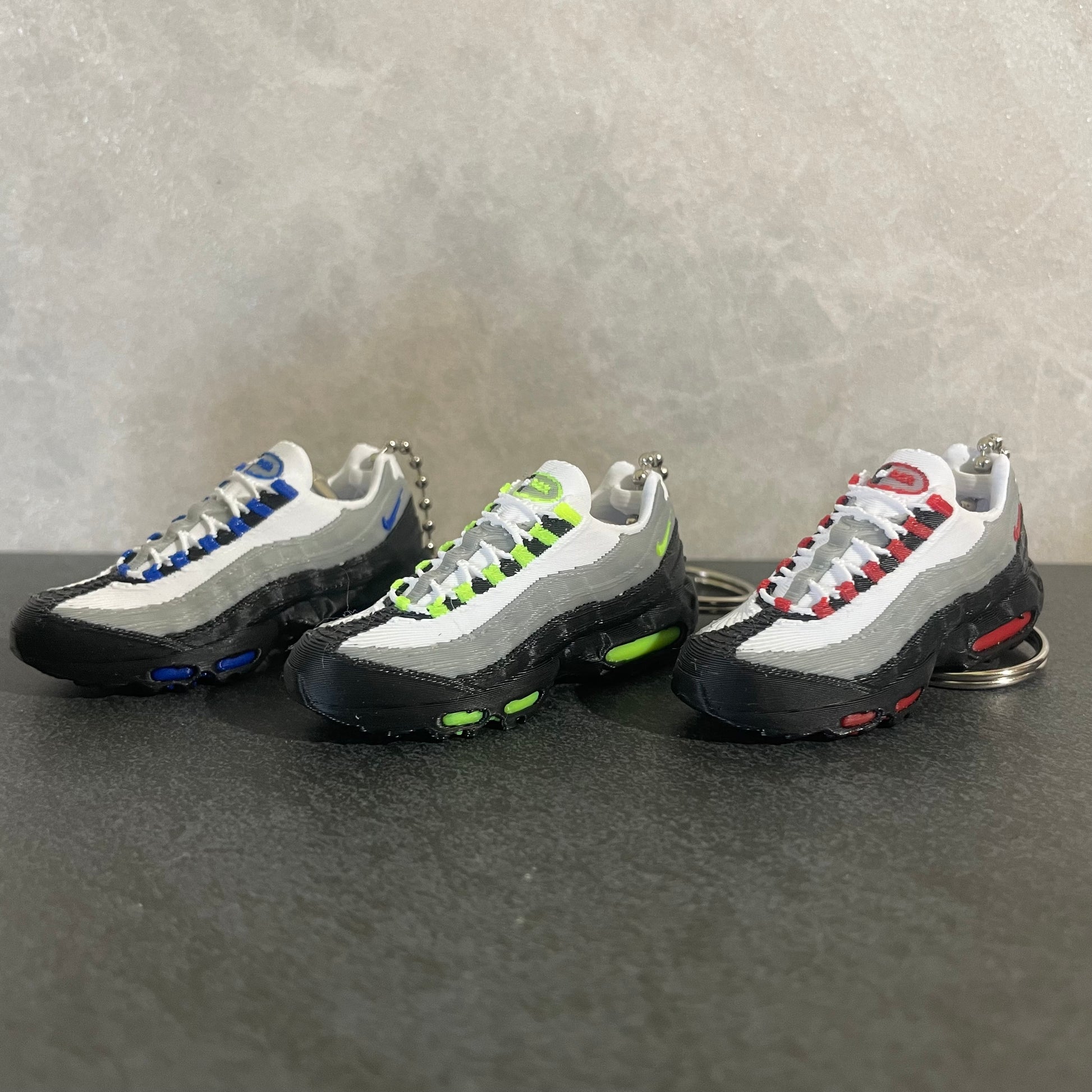 Grey Multi Coloured 95s Air Max 95 Multi Colour Neon Keyring